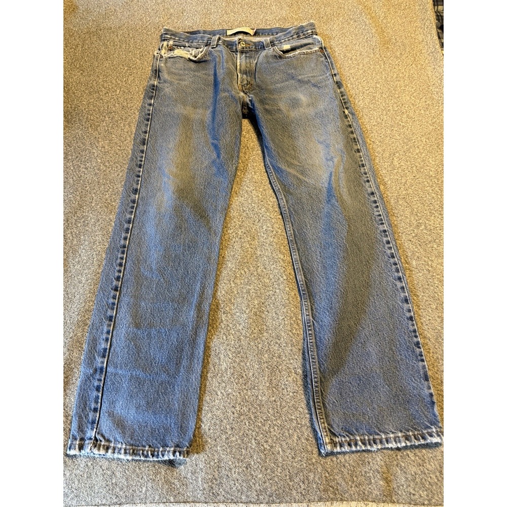 Levis 505 Jeans Adult Mens 34x32 Blue Denim Regular Fit Straight Leg